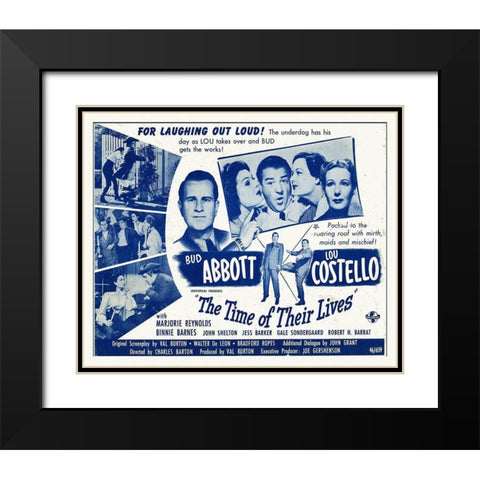 Abbott and Costello - The Time Of Their Lives Black Modern Wood Framed Art Print with Double Matting by Hollywood Photo Archive