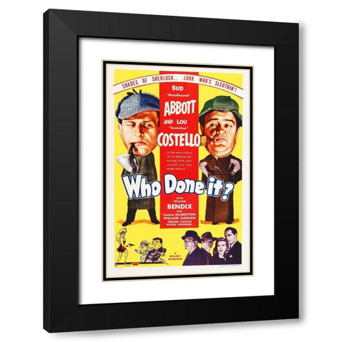 Abbott and Costello - Who Done It Black Modern Wood Framed Art Print with Double Matting by Hollywood Photo Archive