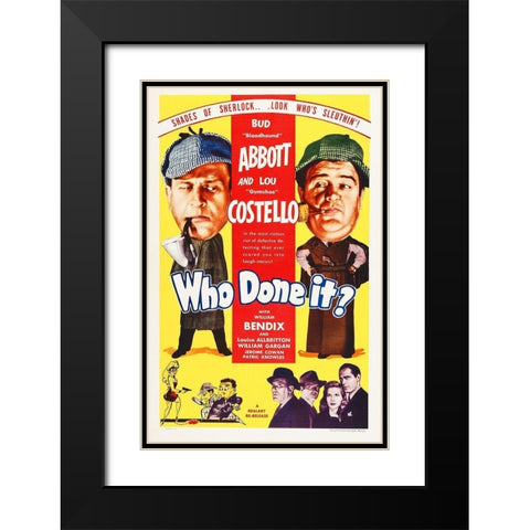 Abbott and Costello - Who Done It Black Modern Wood Framed Art Print with Double Matting by Hollywood Photo Archive