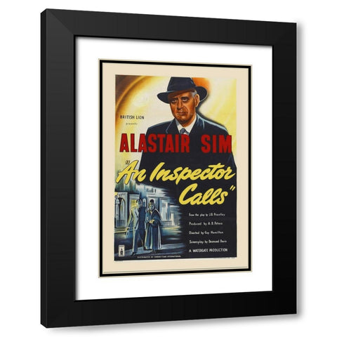 An Inspector Calls Black Modern Wood Framed Art Print with Double Matting by Hollywood Photo Archive