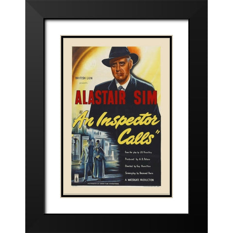 An Inspector Calls Black Modern Wood Framed Art Print with Double Matting by Hollywood Photo Archive