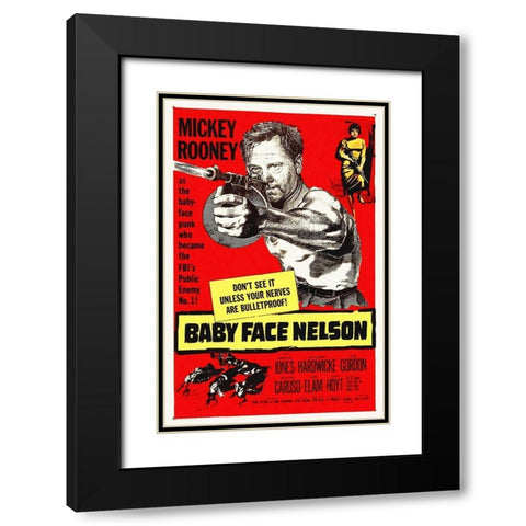 Baby Face Nelson Black Modern Wood Framed Art Print with Double Matting by Hollywood Photo Archive