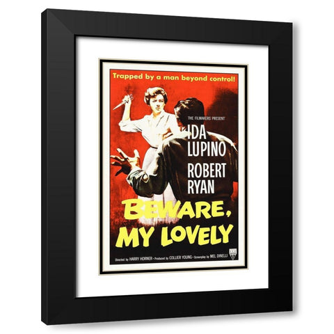 Beware My Lovely Black Modern Wood Framed Art Print with Double Matting by Hollywood Photo Archive