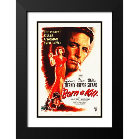 Born To Kill Black Modern Wood Framed Art Print with Double Matting by Hollywood Photo Archive
