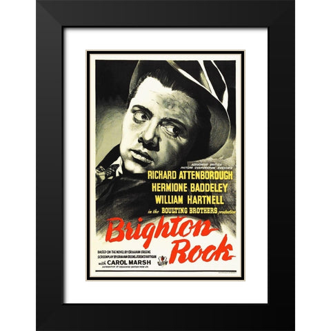 Brighton Rock Black Modern Wood Framed Art Print with Double Matting by Hollywood Photo Archive