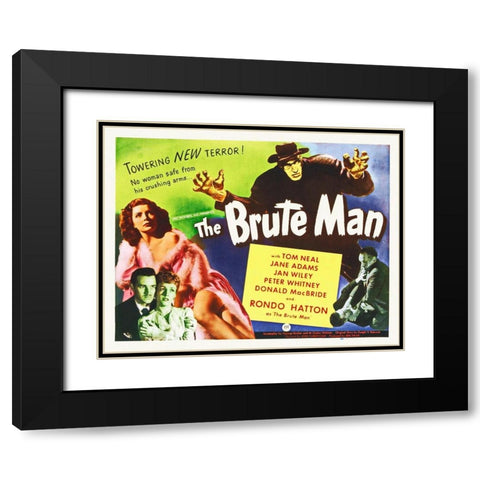 Brute Man Black Modern Wood Framed Art Print with Double Matting by Hollywood Photo Archive