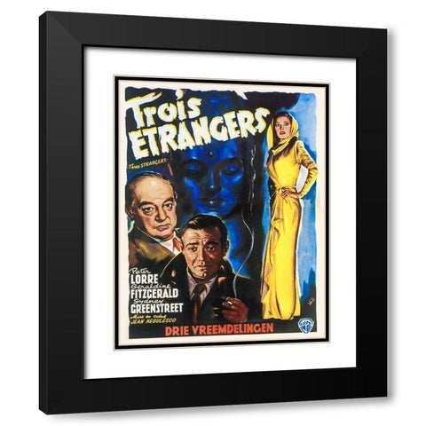 French - Three Strangers Black Modern Wood Framed Art Print with Double Matting by Hollywood Photo Archive