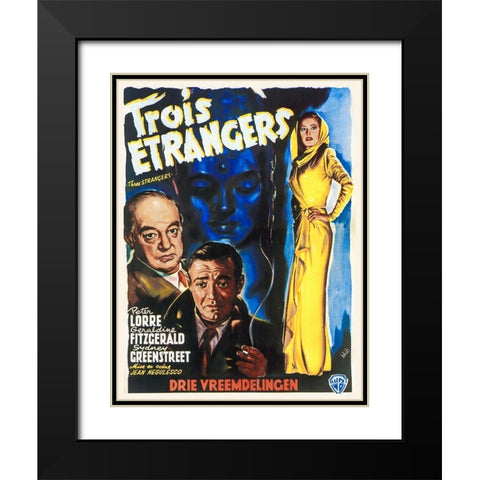 French - Three Strangers Black Modern Wood Framed Art Print with Double Matting by Hollywood Photo Archive