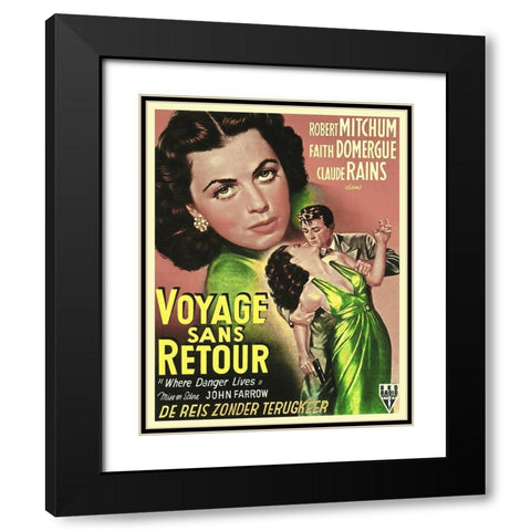 French - Where Danger Lives Black Modern Wood Framed Art Print with Double Matting by Hollywood Photo Archive