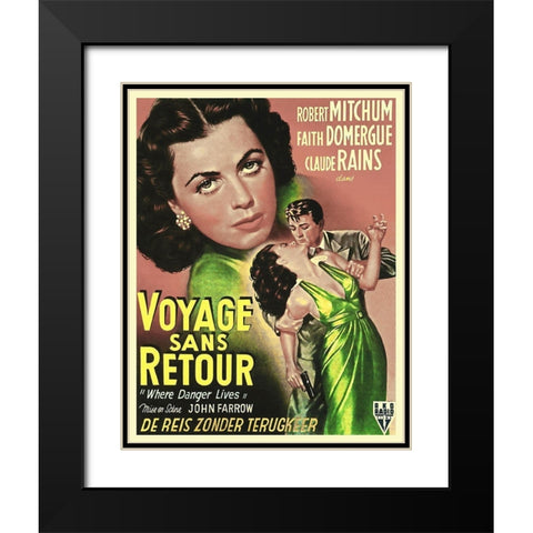 French - Where Danger Lives Black Modern Wood Framed Art Print with Double Matting by Hollywood Photo Archive