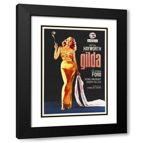 Gilda Black Modern Wood Framed Art Print with Double Matting by Hollywood Photo Archive
