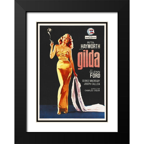 Gilda Black Modern Wood Framed Art Print with Double Matting by Hollywood Photo Archive