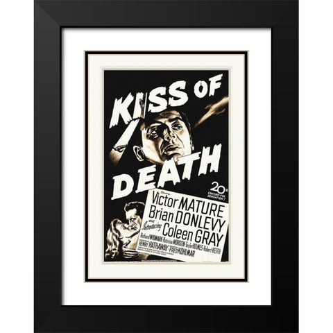 Kiss Of Death Black Modern Wood Framed Art Print with Double Matting by Hollywood Photo Archive