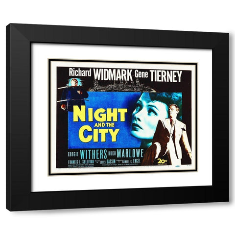 Night And The City Black Modern Wood Framed Art Print with Double Matting by Hollywood Photo Archive