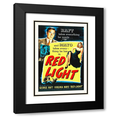 Red Light Black Modern Wood Framed Art Print with Double Matting by Hollywood Photo Archive