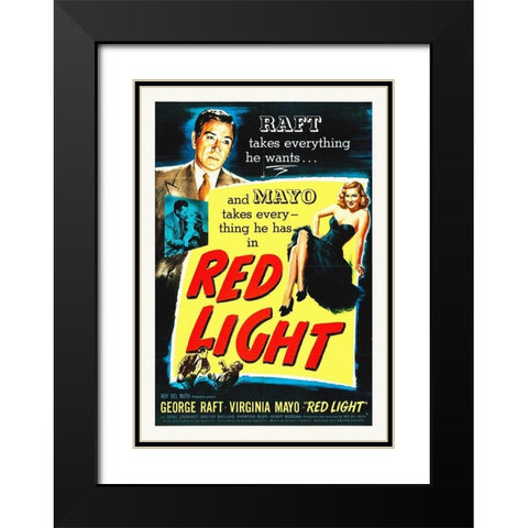 Red Light Black Modern Wood Framed Art Print with Double Matting by Hollywood Photo Archive