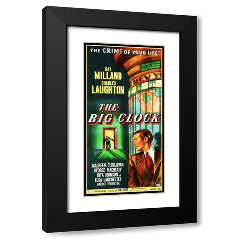 The Big Clock Black Modern Wood Framed Art Print with Double Matting by Hollywood Photo Archive