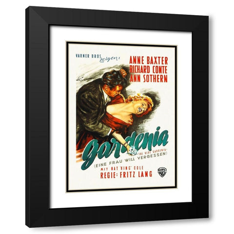 The Blue Gardenia Black Modern Wood Framed Art Print with Double Matting by Hollywood Photo Archive