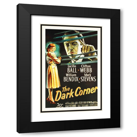 The Dark Corner Black Modern Wood Framed Art Print with Double Matting by Hollywood Photo Archive