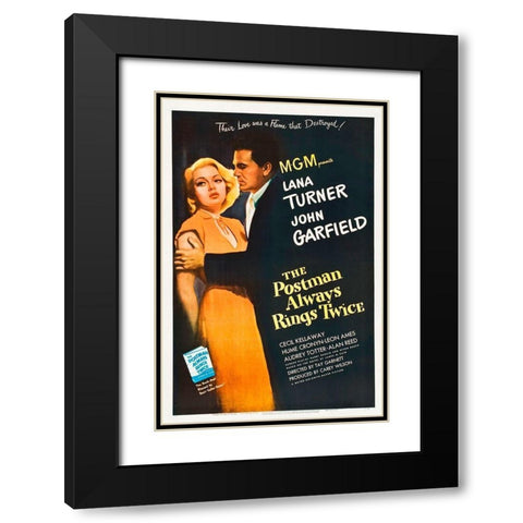 The Postman Always Rings Twice Black Modern Wood Framed Art Print with Double Matting by Hollywood Photo Archive