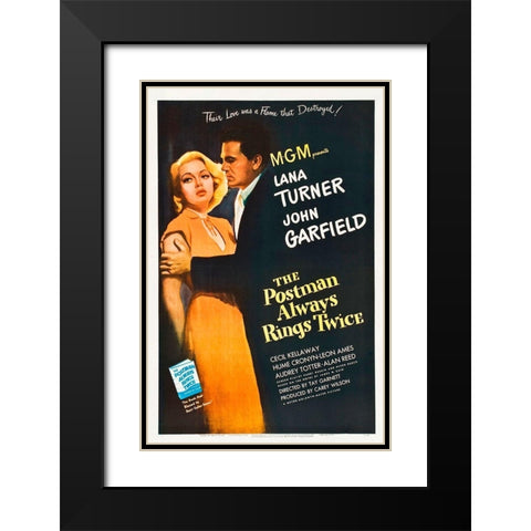 The Postman Always Rings Twice Black Modern Wood Framed Art Print with Double Matting by Hollywood Photo Archive