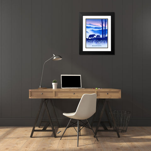 Great Smoky Mountains - Bear Black Modern Wood Framed Art Print with Double Matting by Wickstrom, Martin