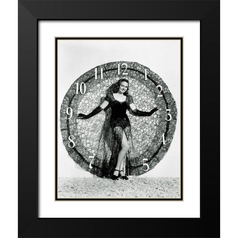 Happy New Year - Donna Reed Black Modern Wood Framed Art Print with Double Matting by Hollywood Photo Archive