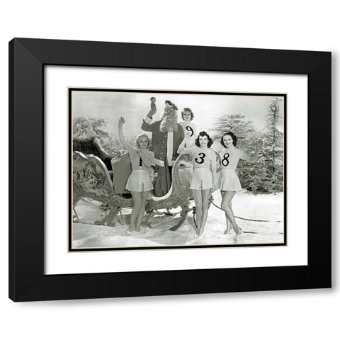 Happy New Year 1938 - W.C. Fields Black Modern Wood Framed Art Print with Double Matting by Hollywood Photo Archive