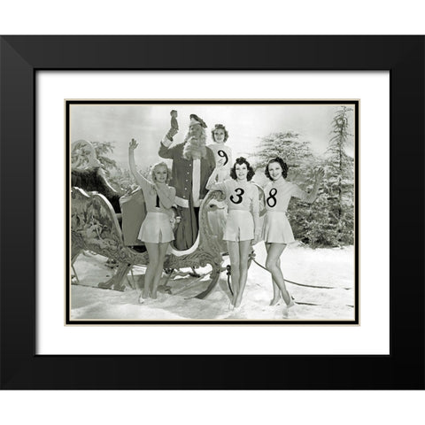 Happy New Year 1938 - W.C. Fields Black Modern Wood Framed Art Print with Double Matting by Hollywood Photo Archive