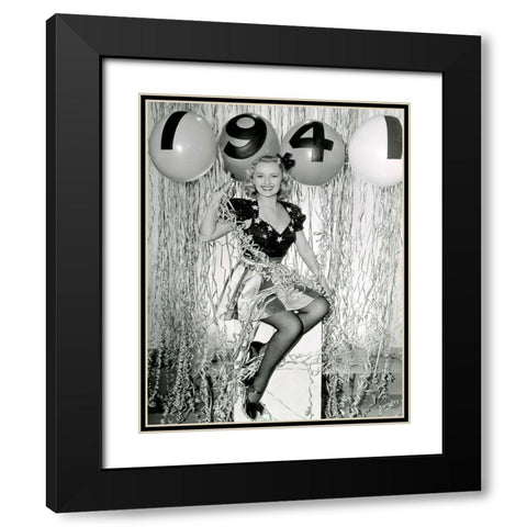 Happy New Year 1941 - Virginia Dale Black Modern Wood Framed Art Print with Double Matting by Hollywood Photo Archive
