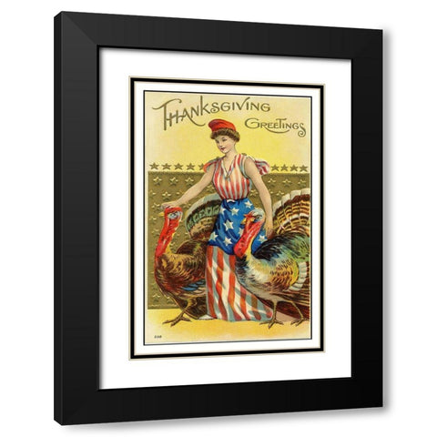 Thanksgiving Fairy Litho Black Modern Wood Framed Art Print with Double Matting by Hollywood Photo Archive