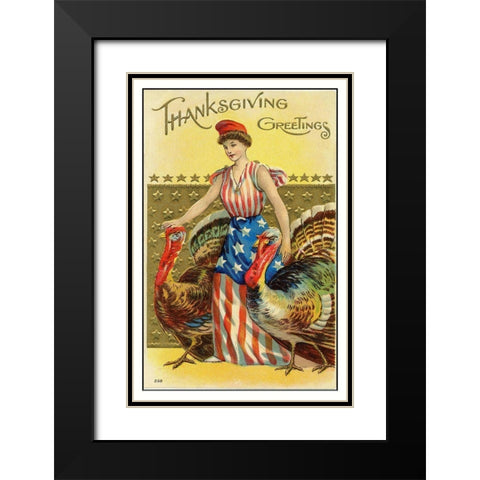 Thanksgiving Fairy Litho Black Modern Wood Framed Art Print with Double Matting by Hollywood Photo Archive