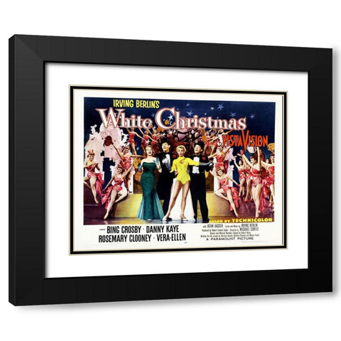 White Christmas Black Modern Wood Framed Art Print with Double Matting by Hollywood Photo Archive