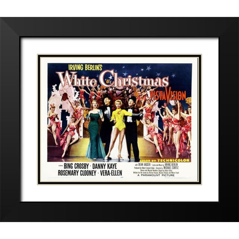 White Christmas Black Modern Wood Framed Art Print with Double Matting by Hollywood Photo Archive