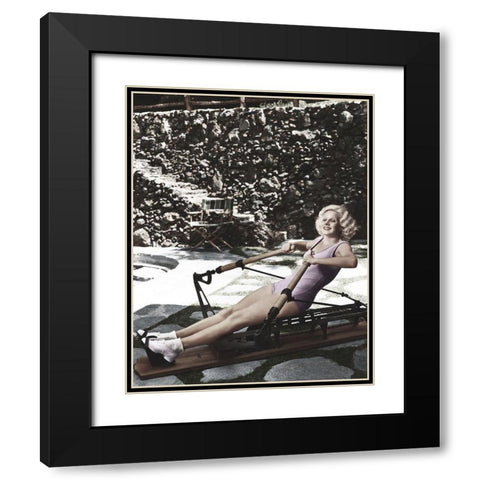 Jean Harlow Black Modern Wood Framed Art Print with Double Matting by Hollywood Photo Archive