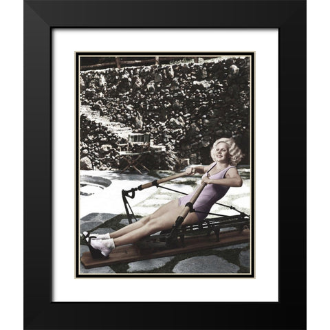 Jean Harlow Black Modern Wood Framed Art Print with Double Matting by Hollywood Photo Archive