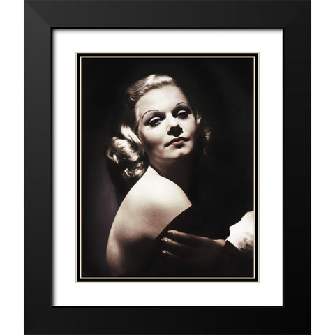 Jean Harlow Black Modern Wood Framed Art Print with Double Matting by Hollywood Photo Archive