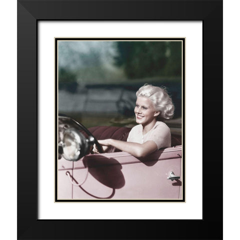 Jean Harlow Black Modern Wood Framed Art Print with Double Matting by Hollywood Photo Archive