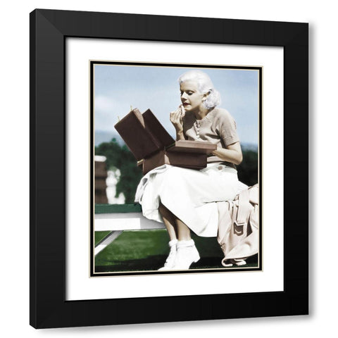 Jean Harlow Black Modern Wood Framed Art Print with Double Matting by Hollywood Photo Archive
