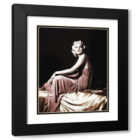 Jean Harlow Black Modern Wood Framed Art Print with Double Matting by Hollywood Photo Archive