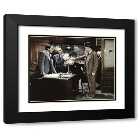 Jean Harlow Black Modern Wood Framed Art Print with Double Matting by Hollywood Photo Archive