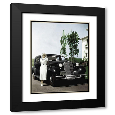 Jean Harlow Black Modern Wood Framed Art Print with Double Matting by Hollywood Photo Archive