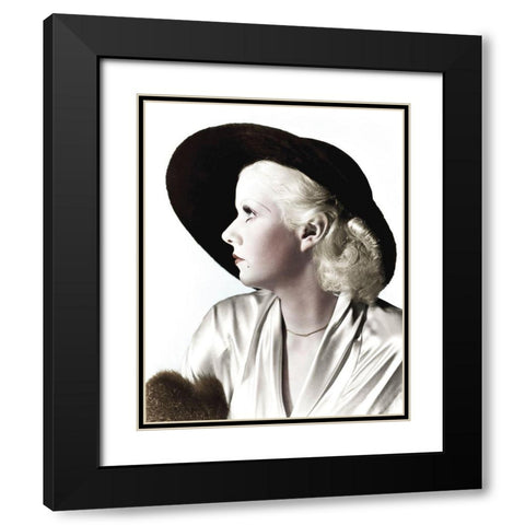 Jean Harlow Black Modern Wood Framed Art Print with Double Matting by Hollywood Photo Archive