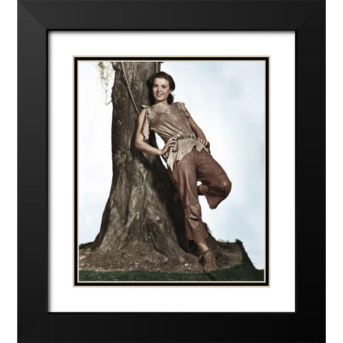 Jean Peters Black Modern Wood Framed Art Print with Double Matting by Hollywood Photo Archive