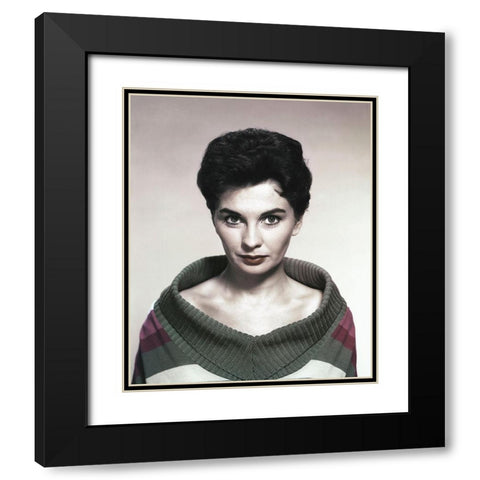 Jean Simmons Black Modern Wood Framed Art Print with Double Matting by Hollywood Photo Archive