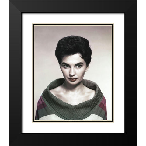 Jean Simmons Black Modern Wood Framed Art Print with Double Matting by Hollywood Photo Archive