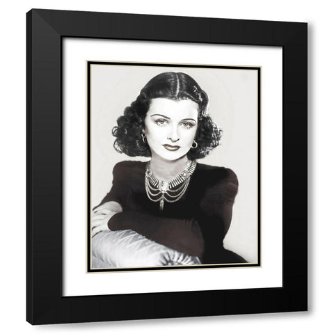 Joan Bennett Black Modern Wood Framed Art Print with Double Matting by Hollywood Photo Archive