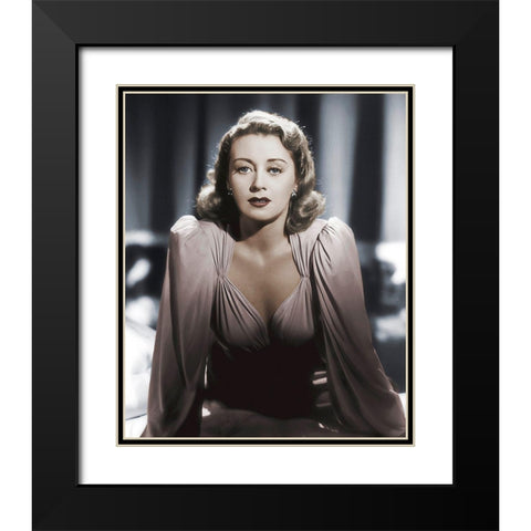 Joan Blondell Black Modern Wood Framed Art Print with Double Matting by Hollywood Photo Archive