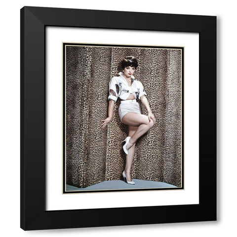 Joan Collins Black Modern Wood Framed Art Print with Double Matting by Hollywood Photo Archive