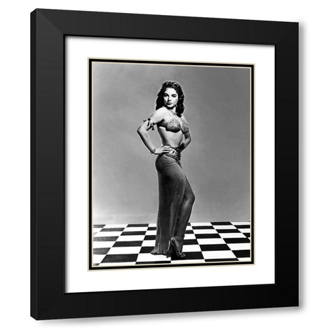Joan Collins Black Modern Wood Framed Art Print with Double Matting by Hollywood Photo Archive